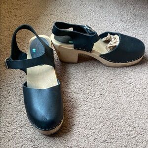 Lotta From Stockholm Black Leather Clogs